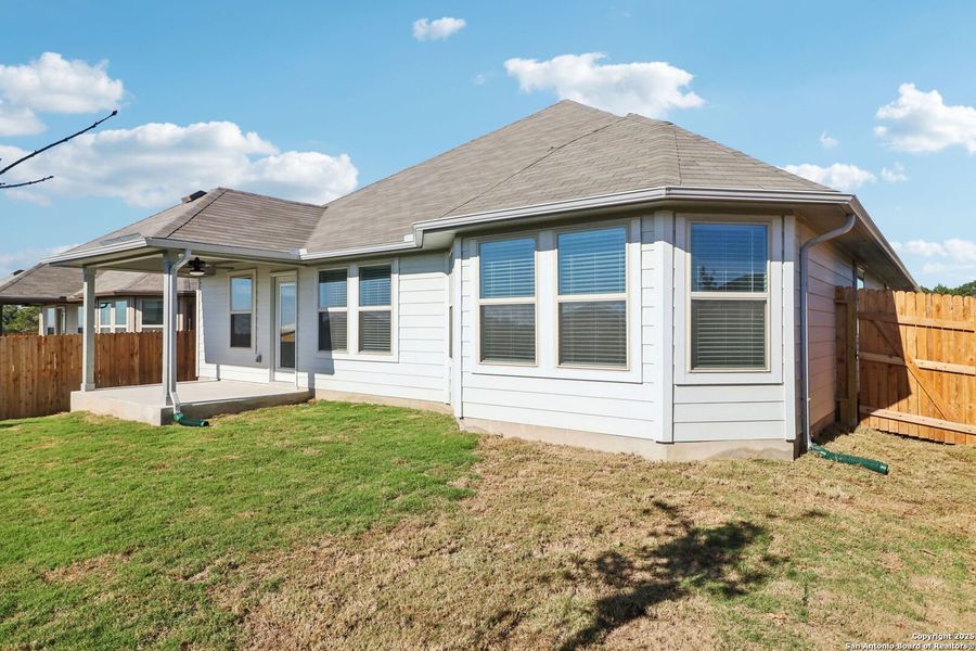 Exterior details and patio area of a home in Legendary Trails - Classic Series, Cibolo (Image 20). Exterior details and patio area of a home in Legendary Trails - Classic Series, Cibolo (Image 20).