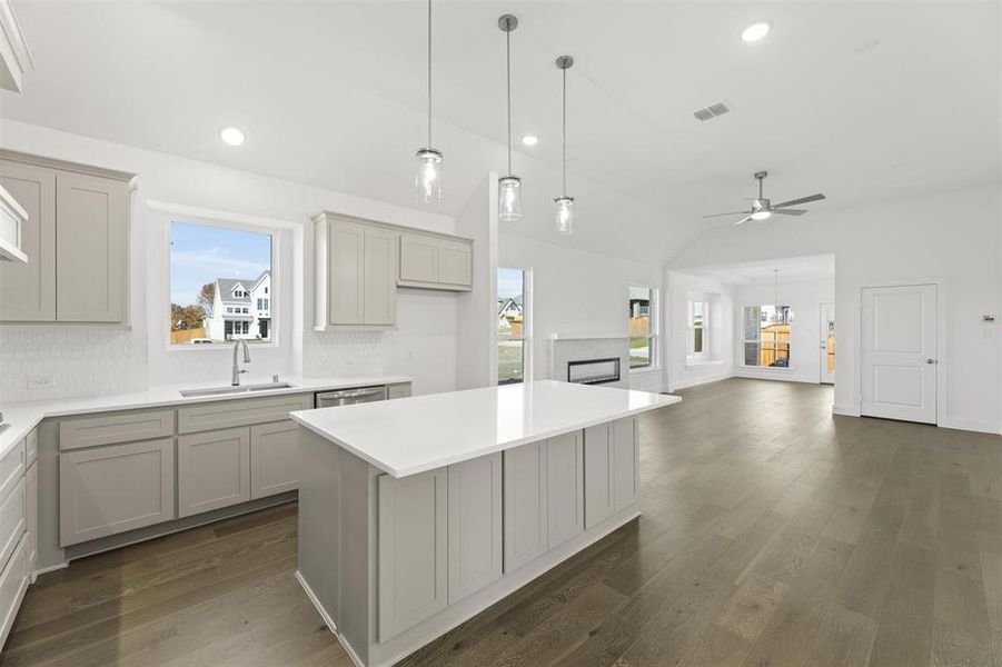 Furnished interior view inside a new home in Trails at Cottonwood Creek, Rowlett (Image 4). Furnished interior view inside a new home in Trails at Cottonwood Creek, Rowlett (Image 4).