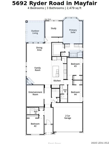 2D floor plan layout of this home in Mayfair, New Braunfels, TX (Image 4). 2D floor plan layout of this home in Mayfair, New Braunfels, TX (Image 4).
