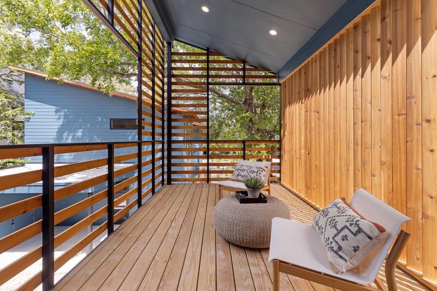 Step outside from the primary bedroom and enjoy a quiet place to relax. Step outside from the primary bedroom and enjoy a quiet place to relax.