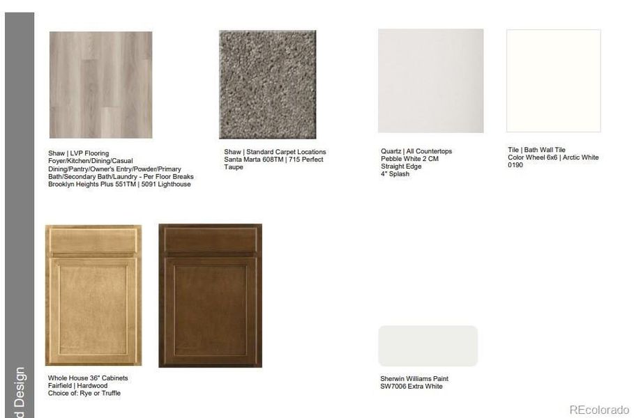 3283 N Catawba Way design selections.  Home is under construction and selections are subject to change.