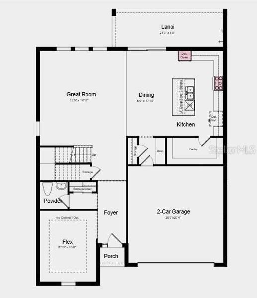 2D floor plan layout of this home in Coasterra Community Group Page, Palmetto, FL (Image 3).