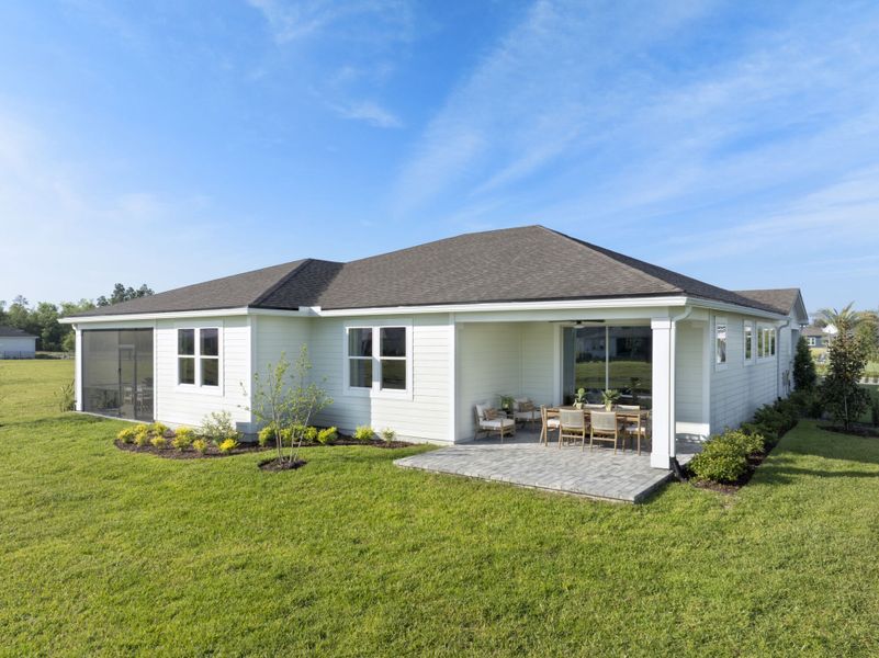 Exterior details and patio area of a home in RiverTown - WaterSong, St. Johns (Image 3).