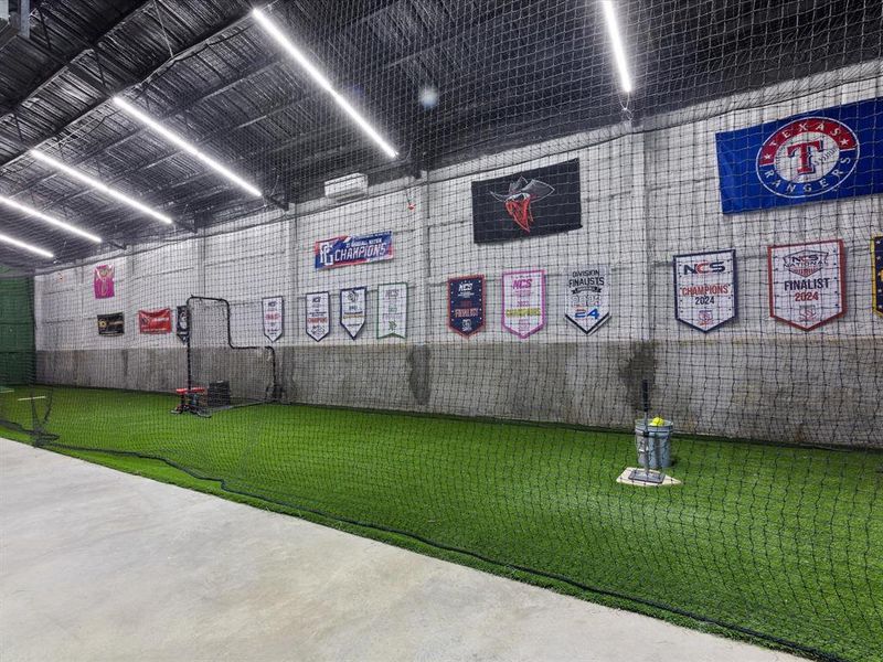 Retractable Batting Cage/ Pitching Mound area