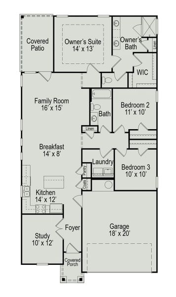 2D floor plan layout of this home in Creekhaven, Arcola, TX (Image 3).