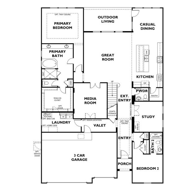 2D floor plan layout for the Plan 5058 by Shea Homes in Legacy 65', Friendswood, TX (Image 3). 2D floor plan layout for the Plan 5058 by Shea Homes in Legacy 65', Friendswood, TX (Image 3).