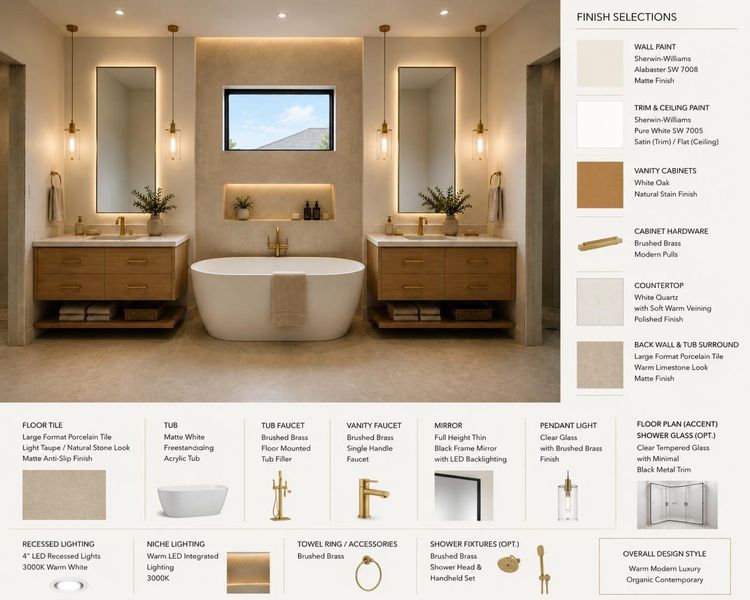 This is your master bathroom area will look with our "finishes" upon completion of construction.