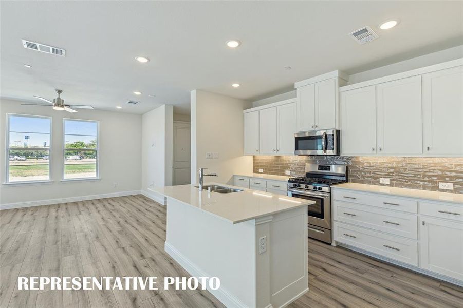 No shortage of prep space, storage or style in this fantastic kitchen!  REPRESENTATIVE PHOTO