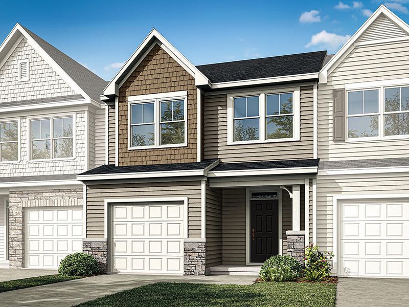 Representative exterior photo of a completed home built from the Ashland by Eastwood Homes in East Main Townes, Spartanburg, SC (Image 5). Representative exterior photo of a completed home built from the Ashland by Eastwood Homes in East Main Townes, Spartanburg, SC (Image 5).