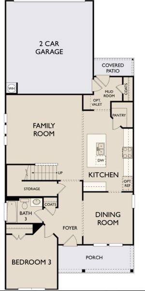 2D floor plan layout of this home in Lariat, Liberty Hill, TX (Image 5).