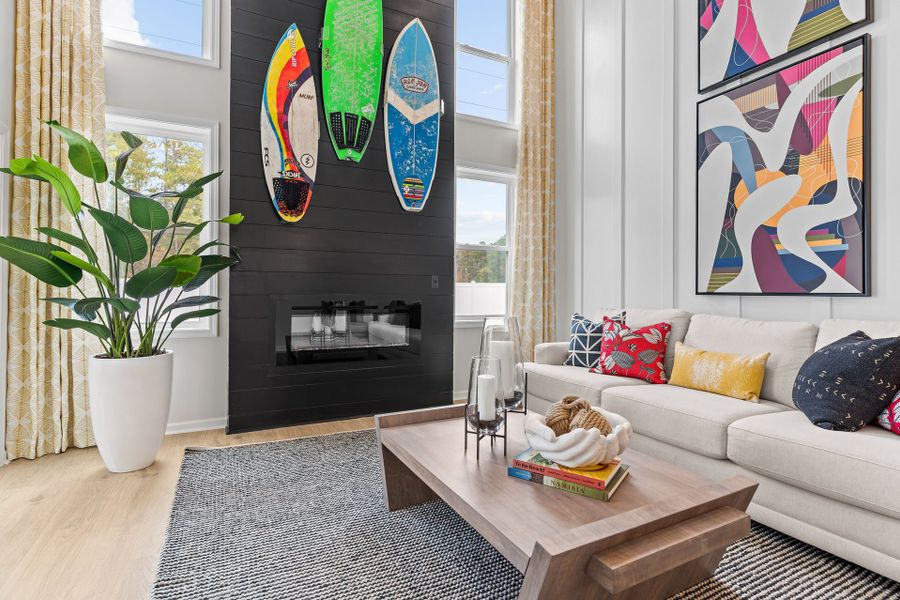 Representative furnished interior of a home built from the Turlington by McKee Homes in Fords Reach, Bolivia (Image 6).