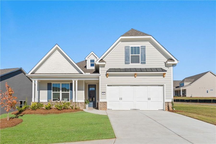 Front exterior of a new home in , Villa Rica, GA, highlighting curb appeal (Image 21).