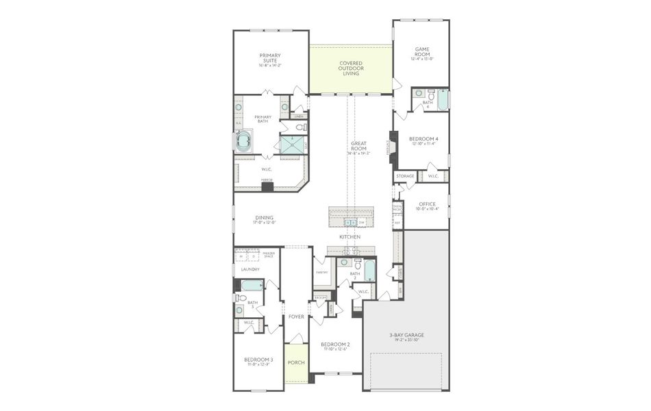 2D floor plan layout for the Brentwood by Tri Pointe Homes in Sienna 60’, Missouri City, TX (Image 4). 2D floor plan layout for the Brentwood by Tri Pointe Homes in Sienna 60’, Missouri City, TX (Image 4).
