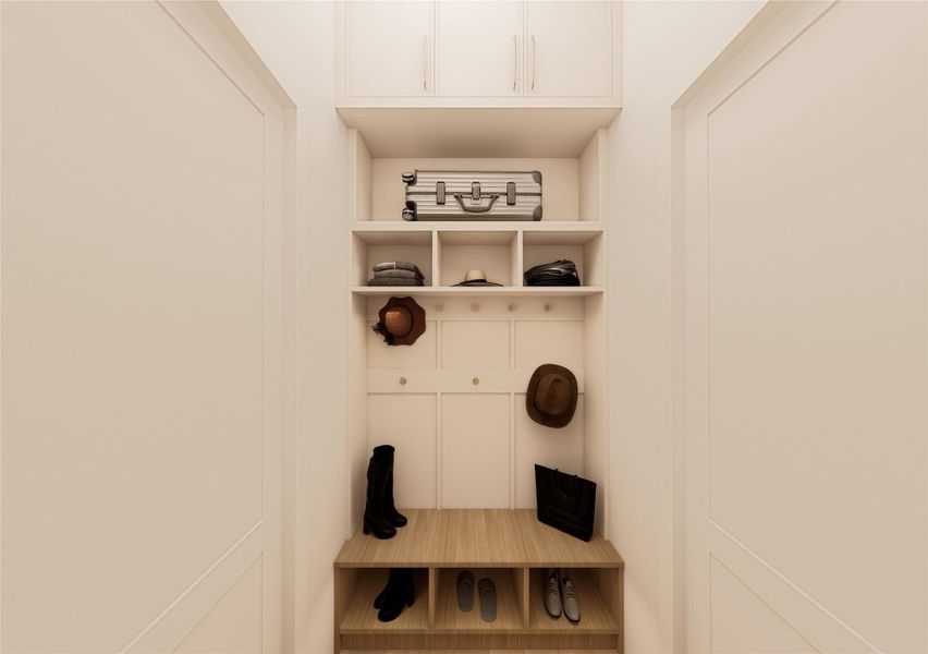 Compact yet elevated, this dedicated storage niche blends craftsmanship with practicality. Layered shelving, concealed compartments, and a structured bench ensure arrivals and departures feel seamless and styled. Compact yet elevated, this dedicated storage niche blends craftsmanship with practicality. Layered shelving, concealed compartments, and a structured bench ensure arrivals and departures feel seamless and styled.