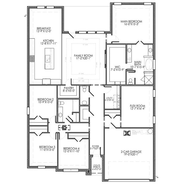 2D floor plan layout for the The Henderson by Lillian Custom Homes in Polo Ridge, Forney, TX (Image 5).