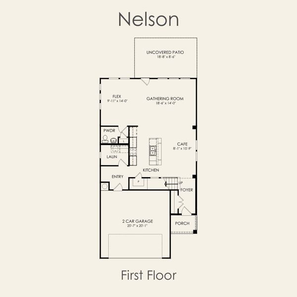 2D floor plan layout for the Nelson by Pulte Homes in Crosswinds, Kyle, TX (Image 7).