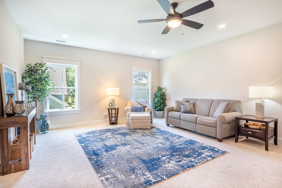 Furnished interior view inside a new home in Overlook at Copahee Sound, Awendaw (Image 68). Furnished interior view inside a new home in Overlook at Copahee Sound, Awendaw (Image 68).