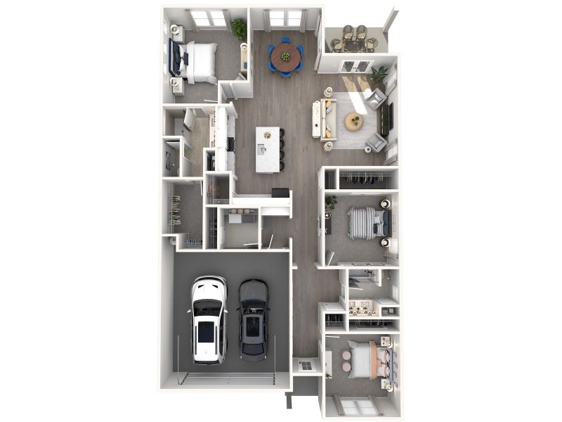 2D floor plan layout for the Bledsoe by Meritage Homes in Sycamore Grove, Murfreesboro, TN (Image 4).