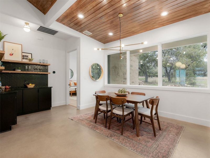 Breakfast Nook overlooking the greenbelt.