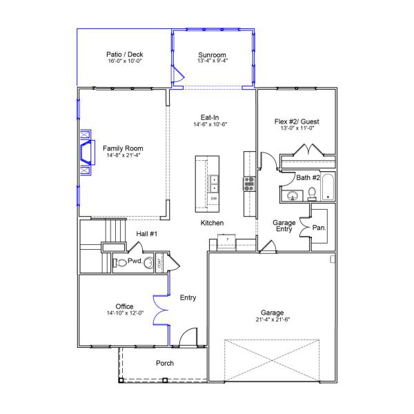 2D floor plan layout of this home in Grand Park, Leland, NC (Image 2). 2D floor plan layout of this home in Grand Park, Leland, NC (Image 2).