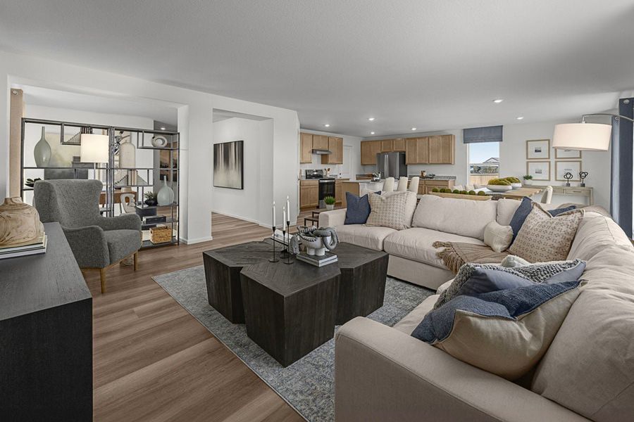 Representative furnished interior of a home built from the 2502 Modeled by KB Home in Legato, Commerce City (Image 8).