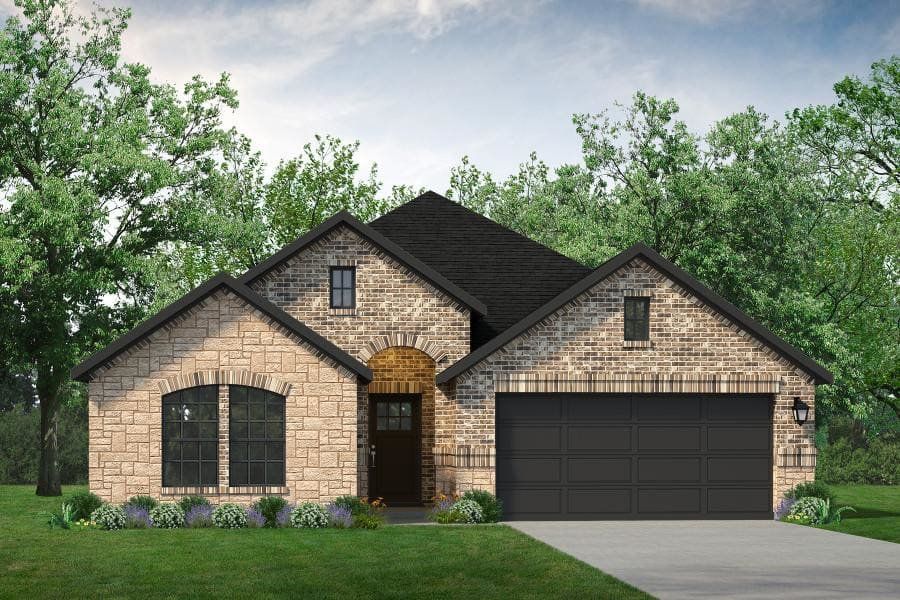 Representative exterior photo of a completed home built from the Pecos by UnionMain Homes in Wildflower Ranch, Justin, TX (Image 4).