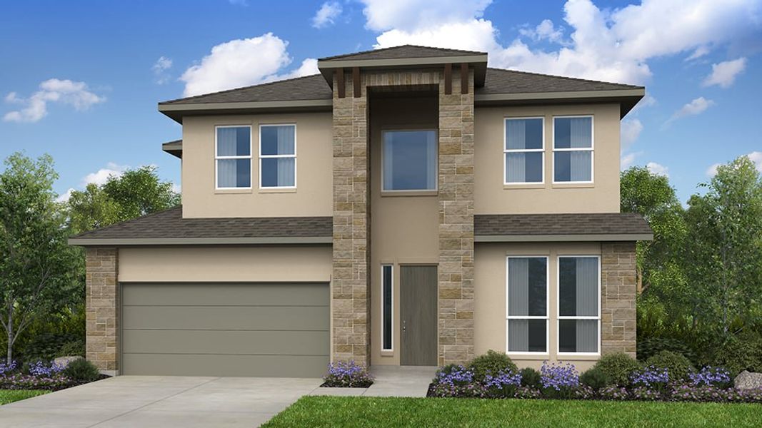 Representative exterior photo of a completed home built from the Anderson by Taylor Morrison in Easton Park, Austin, TX (Image 24).