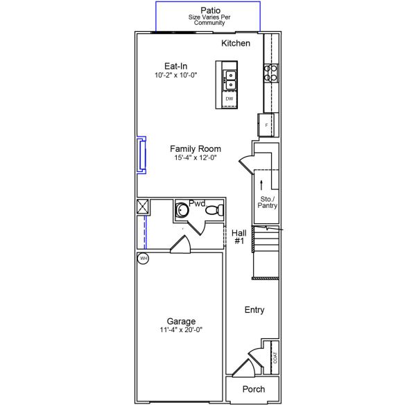 2D floor plan layout of this home in Nichols Landing, Charlotte, NC (Image 2).