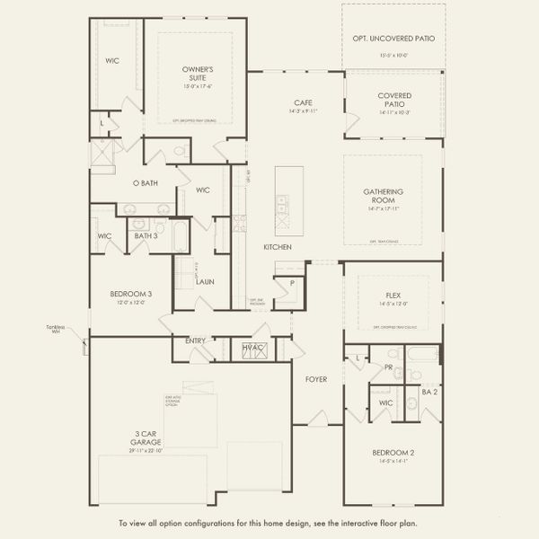2D floor plan layout for the Renown by Pulte Homes in Solserra, Shallotte, NC (Image 4).