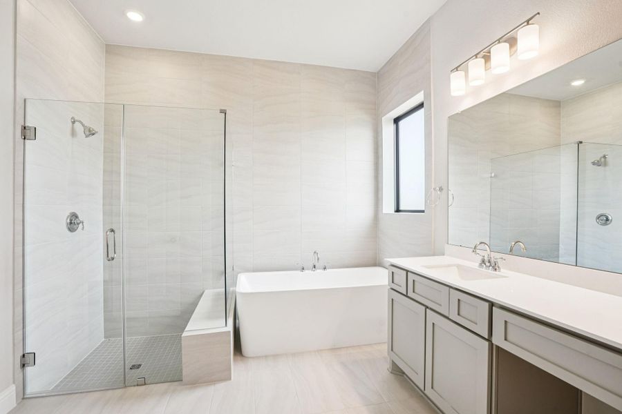 Furnished interior view inside a new home in Del Bello Lakes 60', Manvel (Image 11).