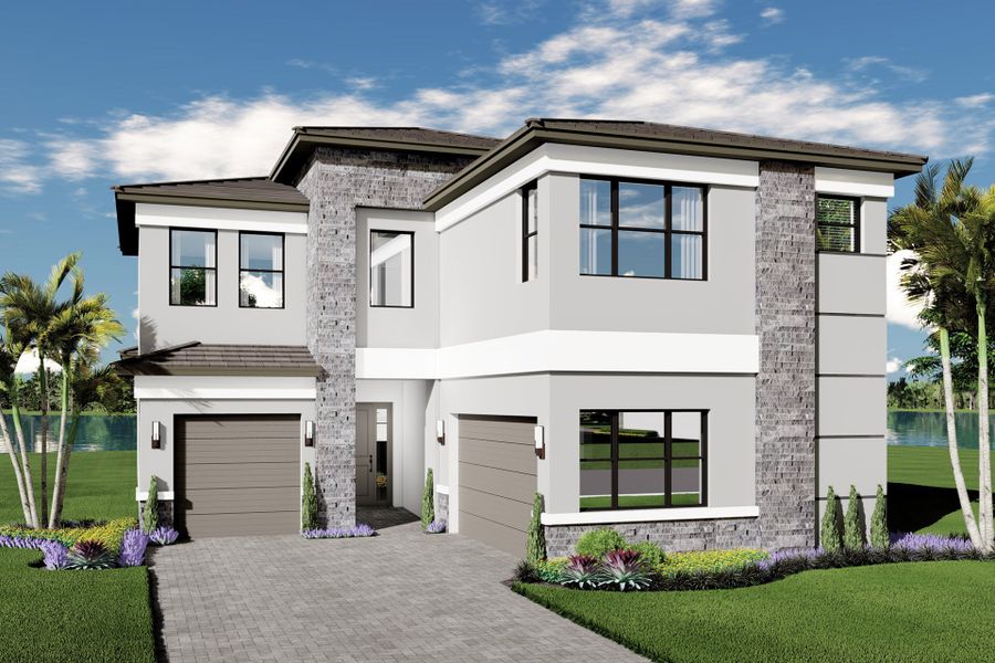 Representative exterior photo of a completed home built from the Capri by GL Homes in Lotus Edge, Boca Raton, FL (Image 2).
