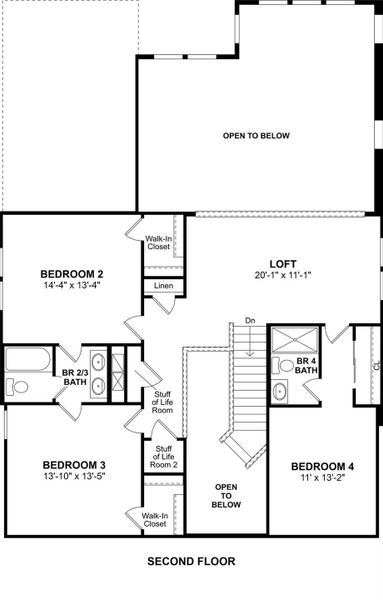 The El Paso floor plan by K. Hovnanian Homes. 2nd floor shown. *Prices, plans, dimensions, features, specifications, materials, and availability of homes or communities are subject to change without notice or obligation.