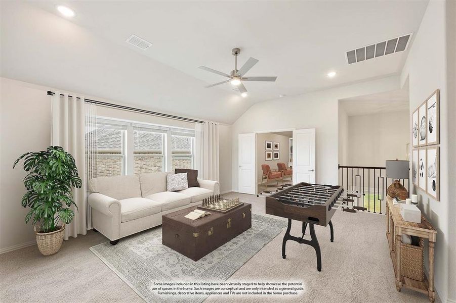 Furnished interior view inside a new home in Union Park Classic 55, Little Elm (Image 14).