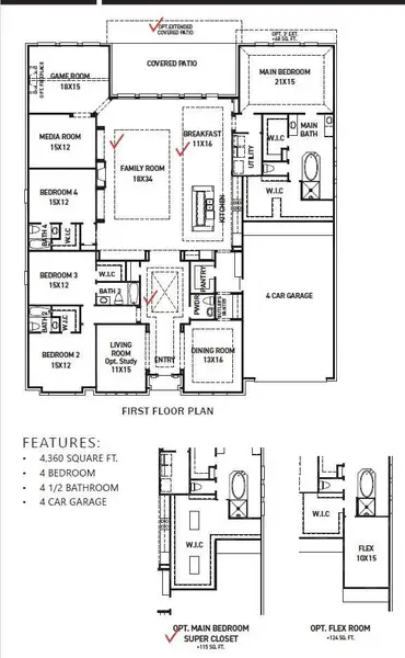 2D floor plan layout of this home in COLTON - Fedrick Harris, Todd Mission, TX (Image 2).