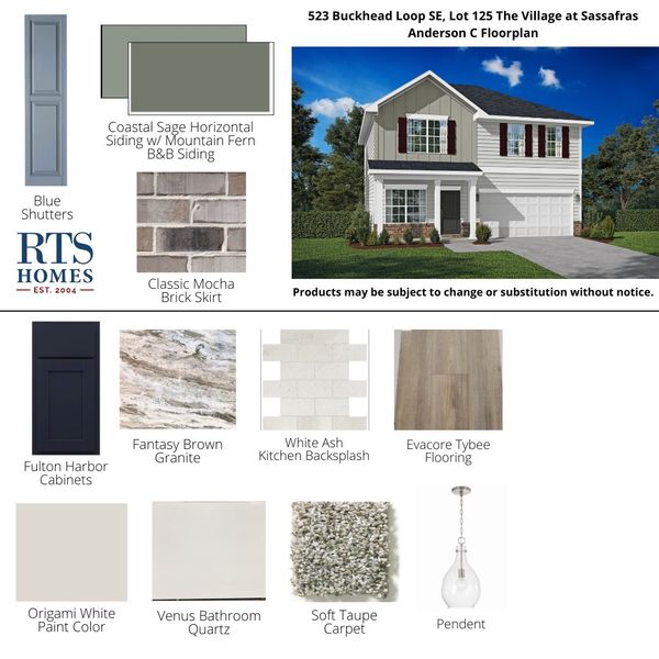 2D floor plan layout of this home in The Village at Sassafras, Allenhurst, GA (Image 3).