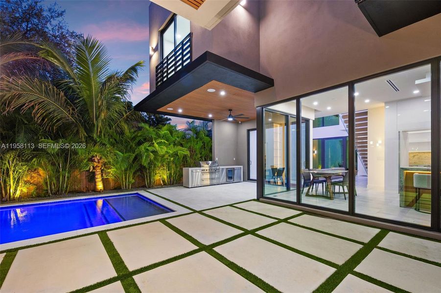 Exterior details and patio area of a home in , Miami (Image 46). Exterior details and patio area of a home in , Miami (Image 46).