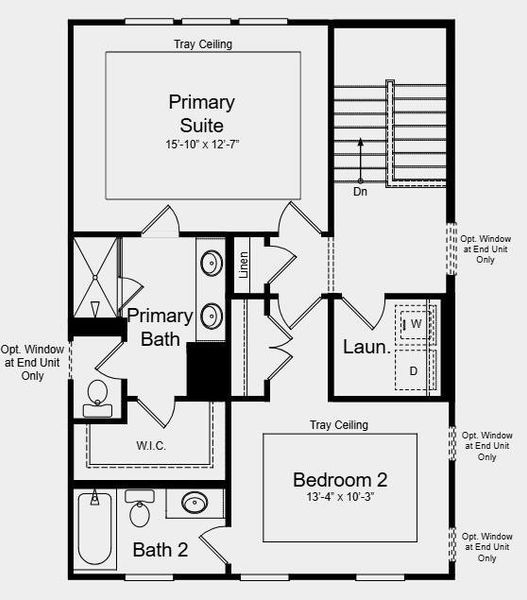 2D floor plan layout of this home in Somerset at Veterans Memorial, Mableton, GA (Image 5).