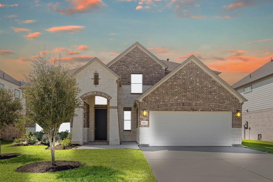 Front exterior of a new home in Briarwood Crossing, Rosenberg, TX, highlighting curb appeal (Image 19).