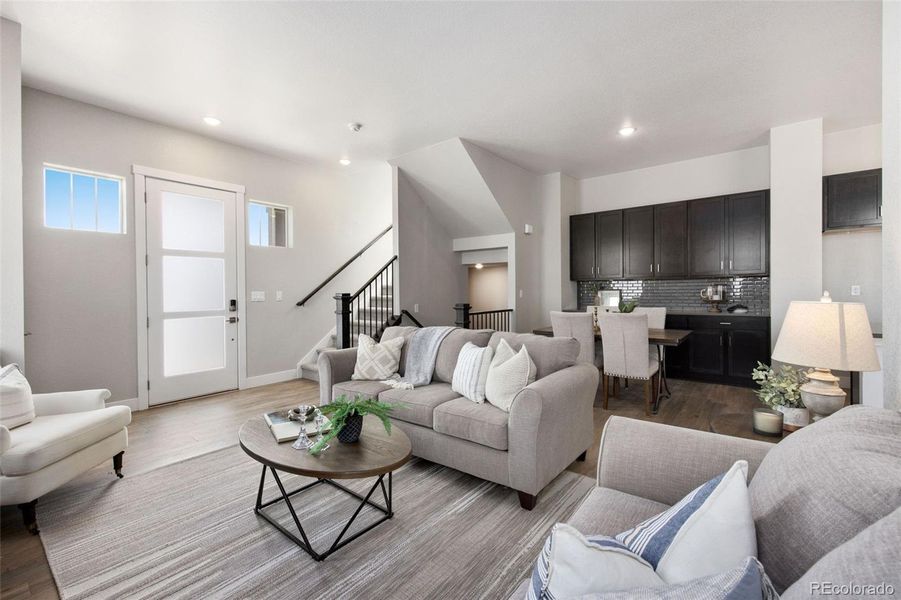 Furnished interior view inside a new home in Trailside on Harmony, Timnath (Image 7).