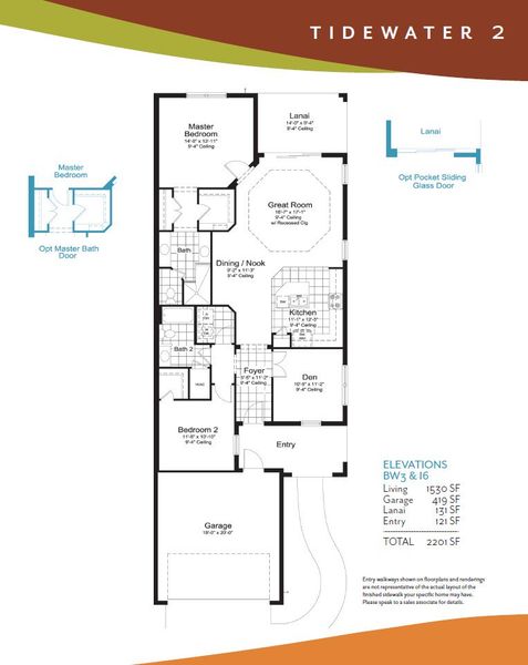 2D floor plan layout of this home in Wildleaf, Parrish, FL (Image 5).