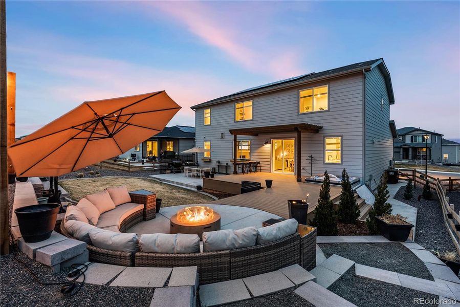 Exterior details and patio area of a home in Poudre Heights: The Alpine Collection, Windsor (Image 22).