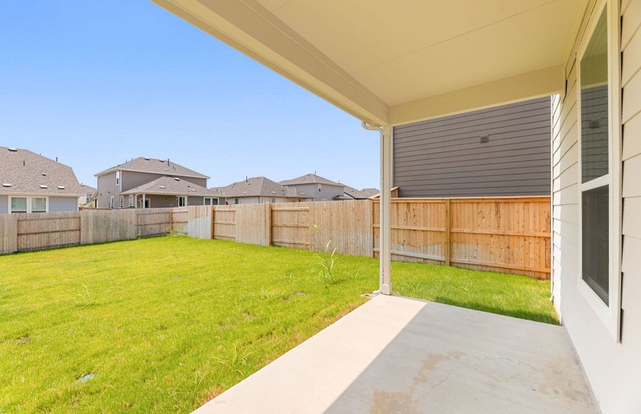 Exterior details and patio area of a home in Patterson Ranch, Georgetown (Image 23).
