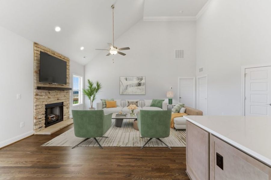 Representative furnished interior of a home built from the Hampton by Keystone Homes NC in Preserve at Carriage Cove, Oak Ridge (Image 8).