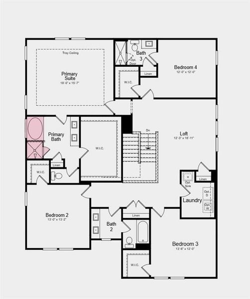 2D floor plan layout of this home in Bailey Fence, Dacula, GA (Image 3).