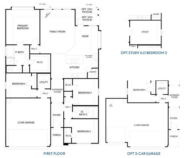 2D floor plan layout for the Concept 1790 by Landsea Homes in Silo Mills - Select Series, Joshua, TX (Image 3).