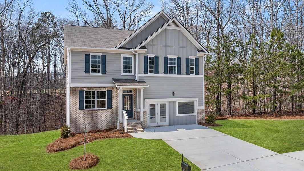 Representative exterior photo of a completed home built from the HANOVER by D.R. Horton in Lost Creek, Dallas, GA (Image 21). Representative exterior photo of a completed home built from the HANOVER by D.R. Horton in Lost Creek, Dallas, GA (Image 21).