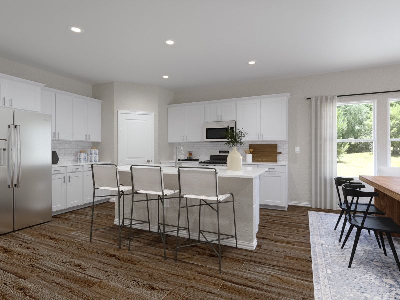 The Pearl kitchen with the Balanced interior package. The Pearl kitchen with the Balanced interior package.