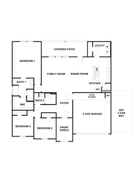 2D floor plan layout of this home in Sonoma Oaks, Fredericksburg, TX (Image 5).