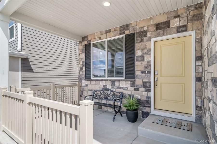 Exterior details and patio area of a home in Thompson River Ranch, Johnstown (Image 3).