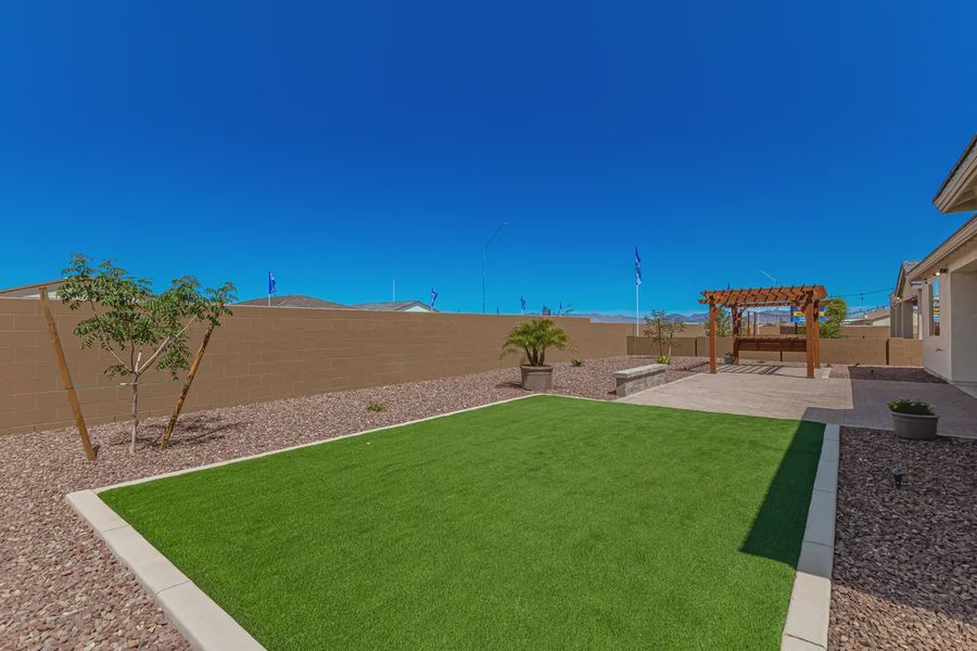 Representative exterior details of a home built from the 2257 by Elliott Homes in Acacia at Santana, Yuma (Image 22).
